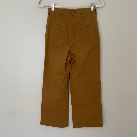 Anthropologie Greylin Size S Mustard Brown Wide Leg Pants Cropped - Picture 2 of 7